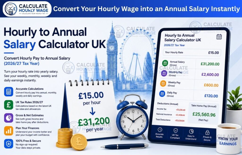 Hourly to Annual Salary Calculator UK – Convert Hourly Pay to Yearly Salary (2026/27)