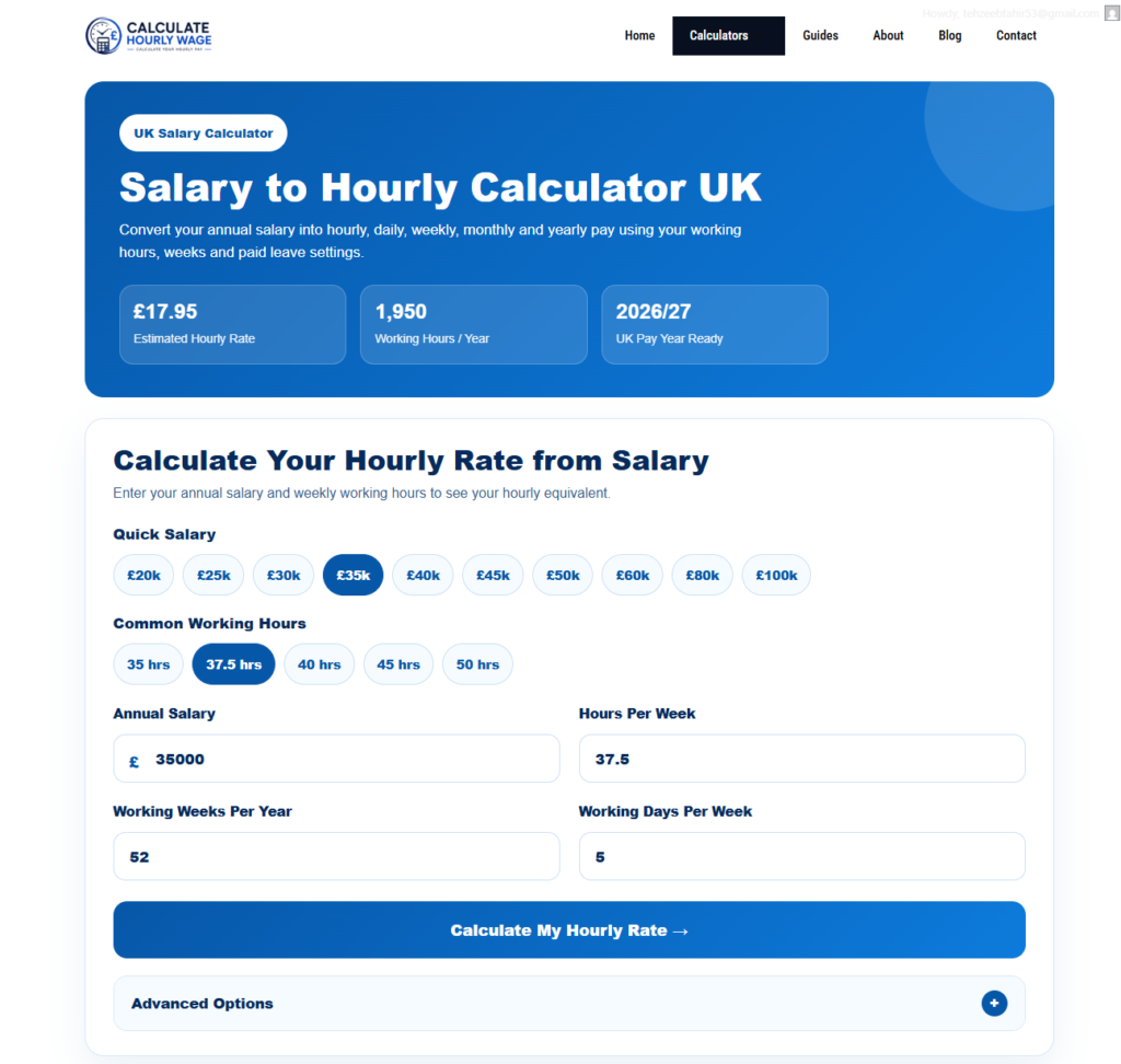 Salary to Hourly Rate